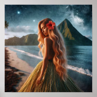 Woman in Grass Skirt
