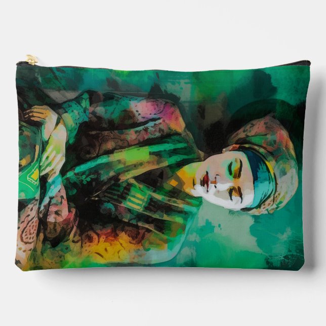 Woman in Green  Accessory Pouch (Front)