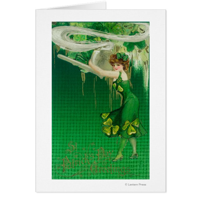 Woman in Green Holding a Pipe Scene (Front)