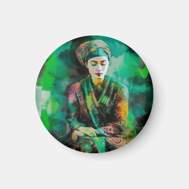 Woman in Green  Magnet (Front)