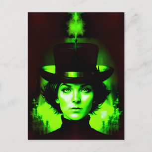 Woman in Green Postcard