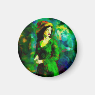 Woman in Hat Magnet