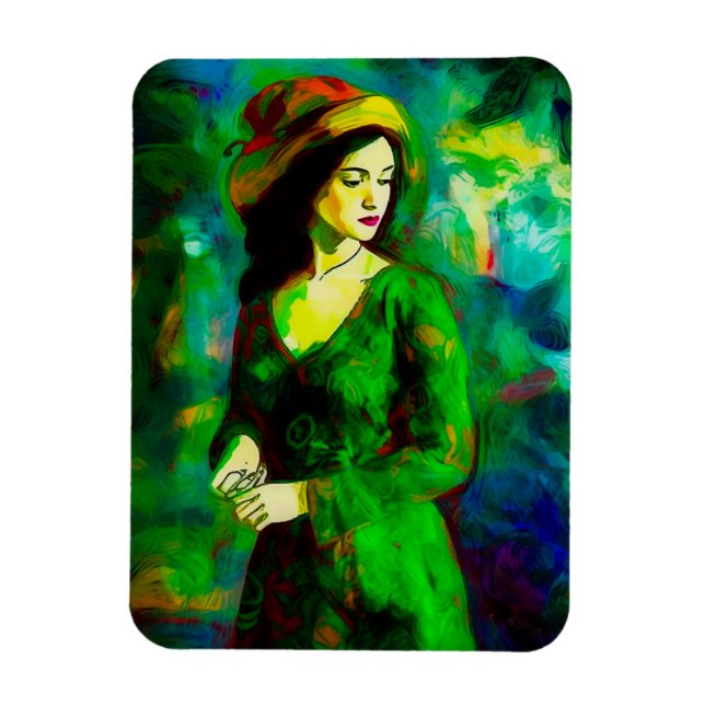 Woman in Hat Magnet (Vertical)