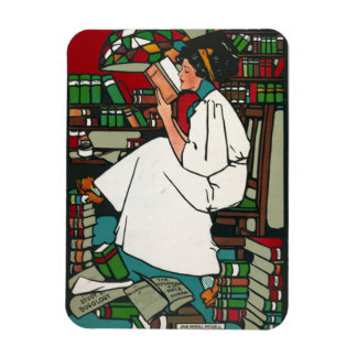 Woman in Library Magnet
