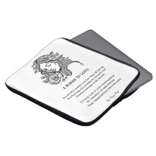 woman in love poem black and white roses wall art laptop sleeve