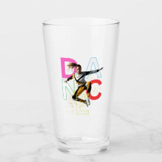 Woman in mid-air dance glass