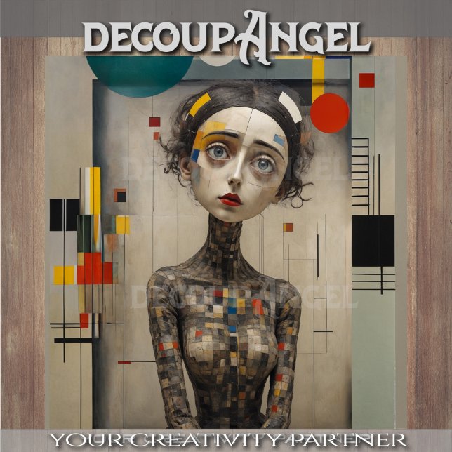 Woman in modern art - decoupage - tissue paper (Creator Uploaded)