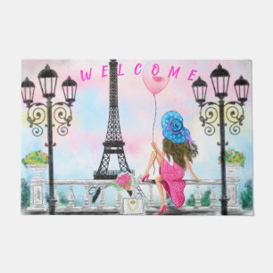 Woman In Paris Doormat