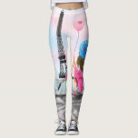 Woman In Paris Eiffel Tower Leggings<br><div class="desc">Leggings with Pretty Woman with Pink Heart Balloon - I Love Paris - Eiffle Tower - Romantic Drawing - Choose / Add Your Unique Text / Font / Colour - Make Your Special Gift - Resize and move or remove and add elements - Image / text with customisation tool !...</div>