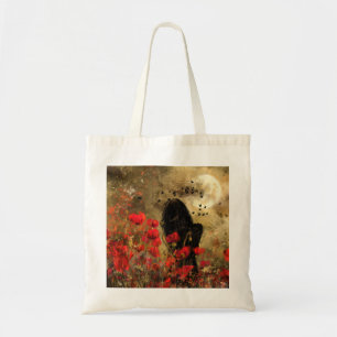 Woman In Poppy Field - Original Painting Art Tote Bag