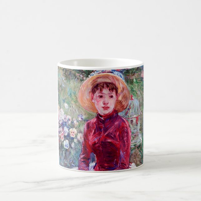 Woman in Red, Berthe Morisot Coffee Mug (Center)