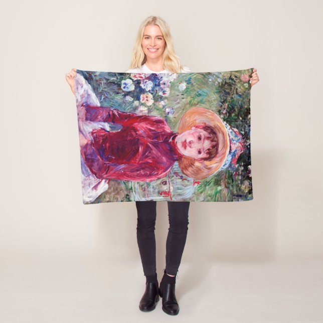 Woman in Red, Berthe Morisot Fleece Blanket (In Situ)