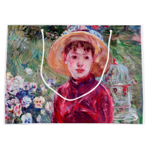 Woman in Red, Berthe Morisot Large Gift Bag