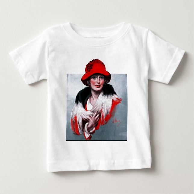 Woman in Red Hat Baby T-Shirt (Front)