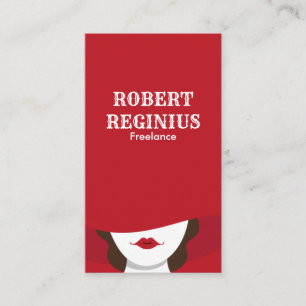 Woman In Red Hat Business Card