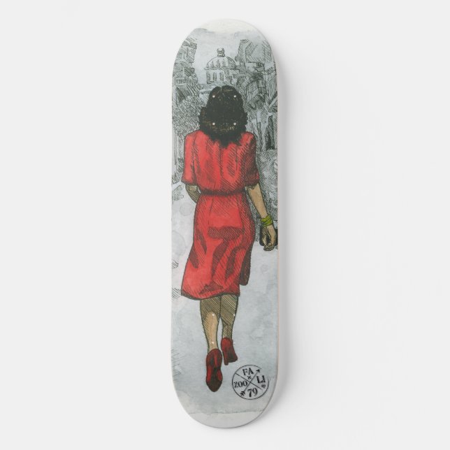 Woman in Red Skateboard (Front)