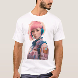 Woman in sci-fi style T-Shirt