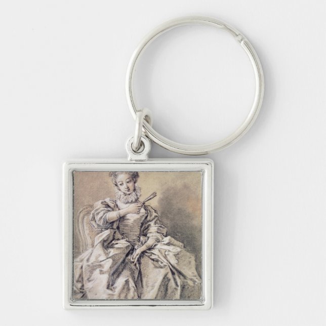 Woman in Spanish Costume Key Ring (Front)