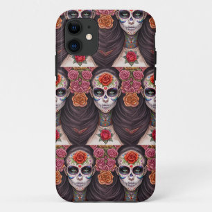 Woman in Sugar Skull Makeup - Sugar Skull Art Case-Mate iPhone Case