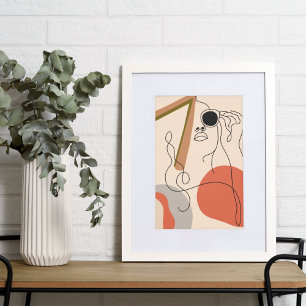 Woman In Sunglasses Boho Style Photo Print