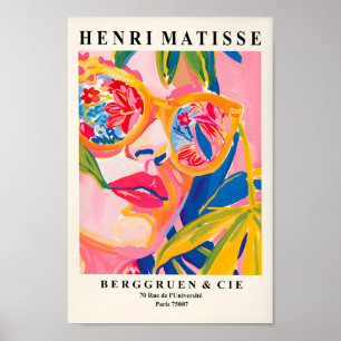 Woman In Sunglasses, Summer Tropical Poster, Pink  Poster