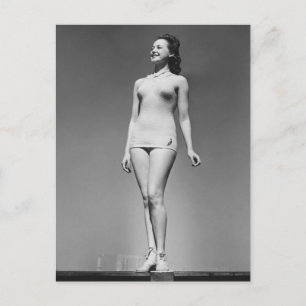 Woman in Swimsuit Postcard