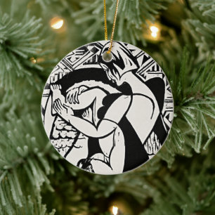 Woman in the Bathtub by Ernst Ludwig Kirchner Ceramic Tree Decoration