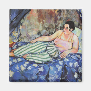 Woman in the Blue Bedroom (by Suzanne Valadon) Magnet