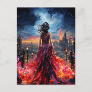 Woman in the City Postcard