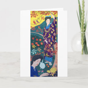 Woman in the Flower Garden, Goyō Hashiguchi Card