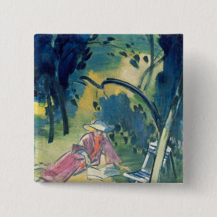 Woman in the Garden 15 Cm Square Badge