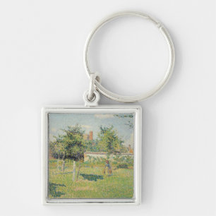 Woman in the Meadow at Eragny, Spring, 1887 Key Ring