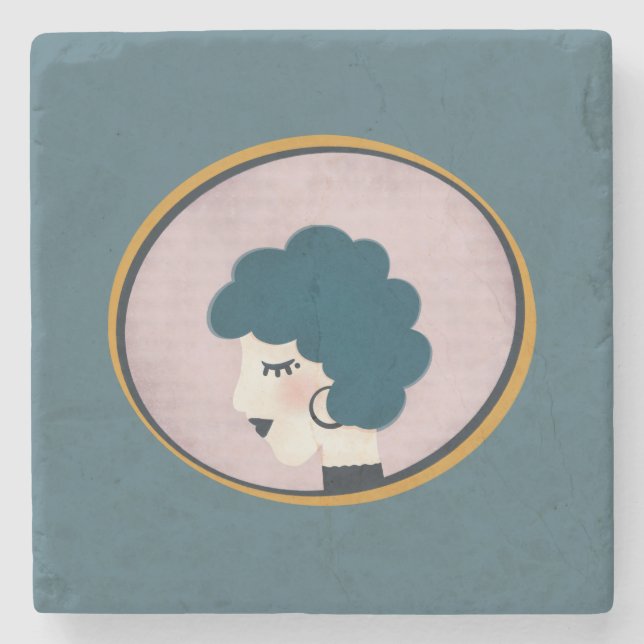 Woman in the Mirror Stone Coaster (Front)