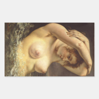 Woman in the Waves Rectangular Sticker