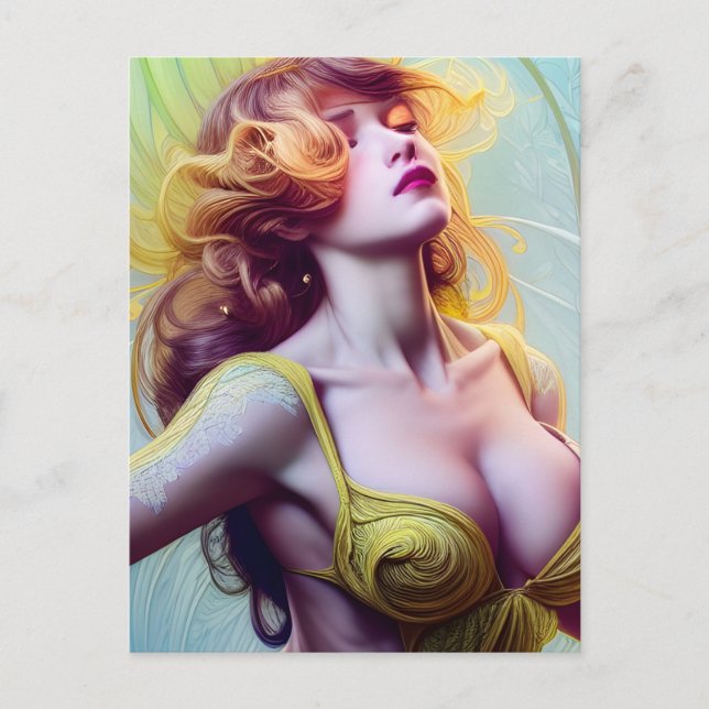 Woman in Yellow Postcard (Front)