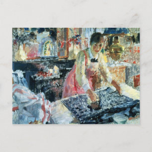 Woman Ironing, 1912 Postcard