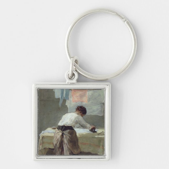 Woman Ironing Key Ring (Front)