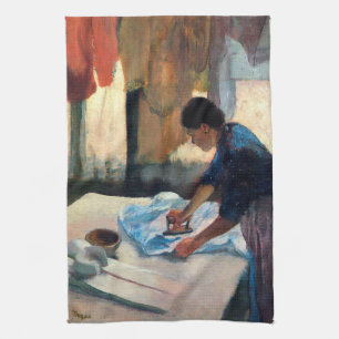 Woman Ironing  Tea Towel
