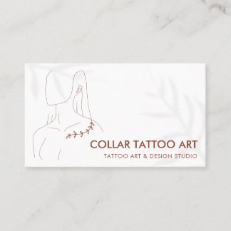 Woman Jewellery Store Plant Collar Bone Tattoo Business Card