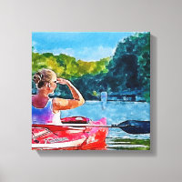 Woman, Kayaking, Boat