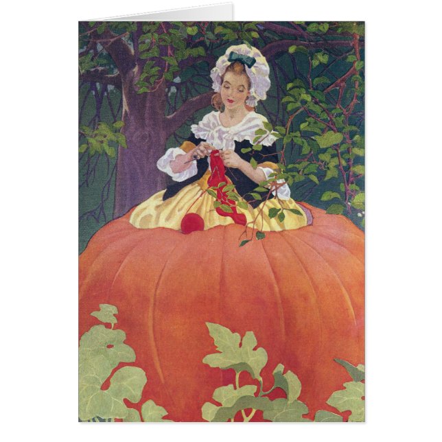 Woman Knitting in Pumpkin (Front)