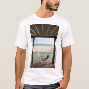 Woman Laying On A Hammock At A Small Hotel T-Shirt