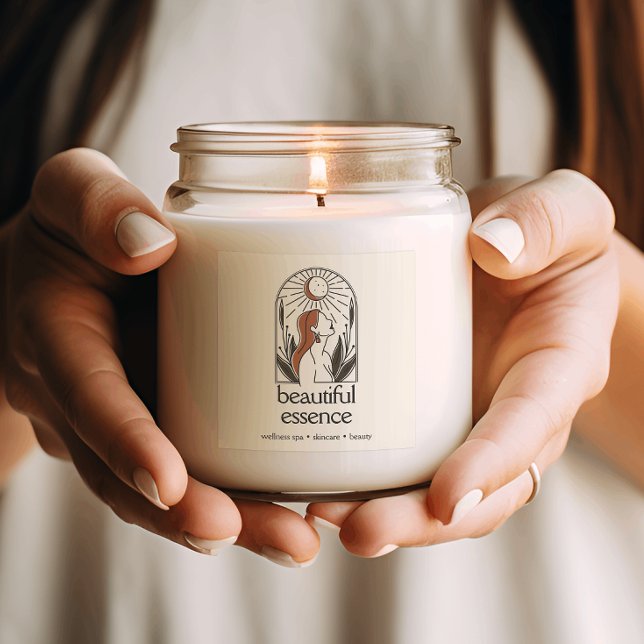 Woman Leaves Moon Arch SKINCARE Wellness Day Spa Square Sticker (Creator Uploaded)