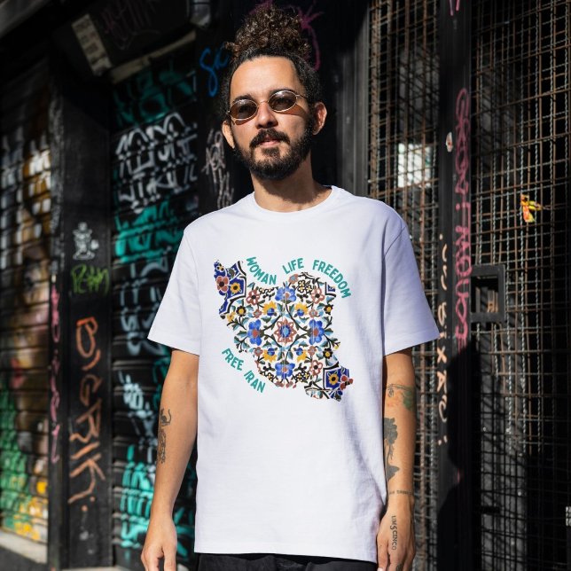 Woman Life Freedom | Persian Tiles Green T-Shirt (Woman Life Freedom | Persian Tiles Green T-Shirt)