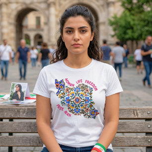 Woman Life Freedom   Persian Tiles Iranian Gifts T-Shirt