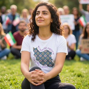 Woman Life Freedom Protest Flowers Violet T-Shirt