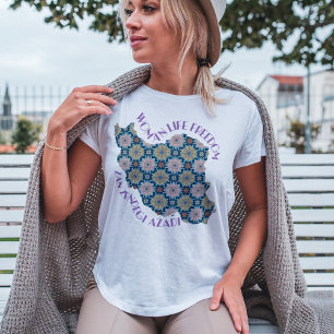 Woman Life Freedom Protest Flowers Violet T-Shirt