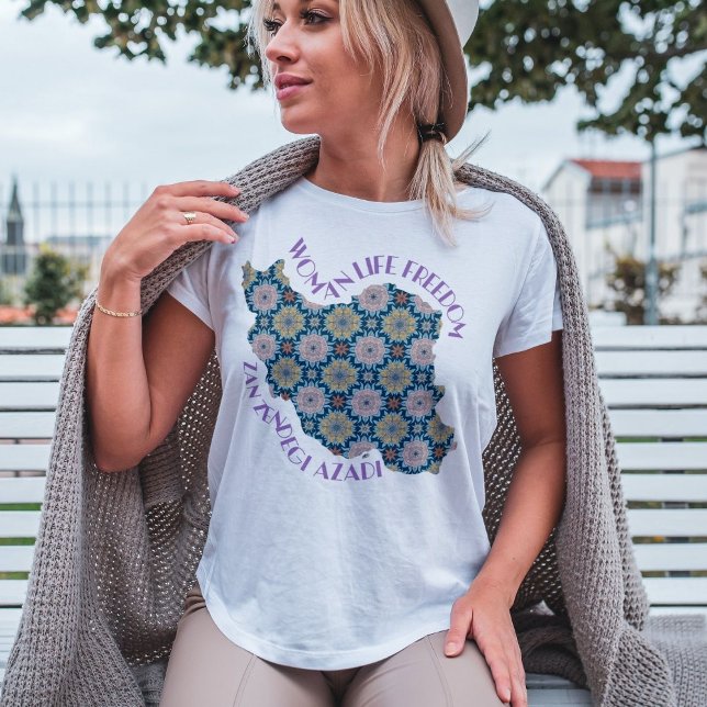 Woman Life Freedom Protest | Flowers Violet T-Shirt (Woman Life Freedom Protest | Flowers Violet T-Shirt)