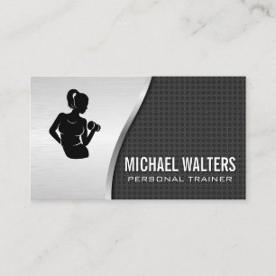 Woman Lifting Weight   Personal Trainer  Business Card