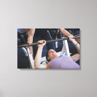 Woman lifting weights 2 canvas print